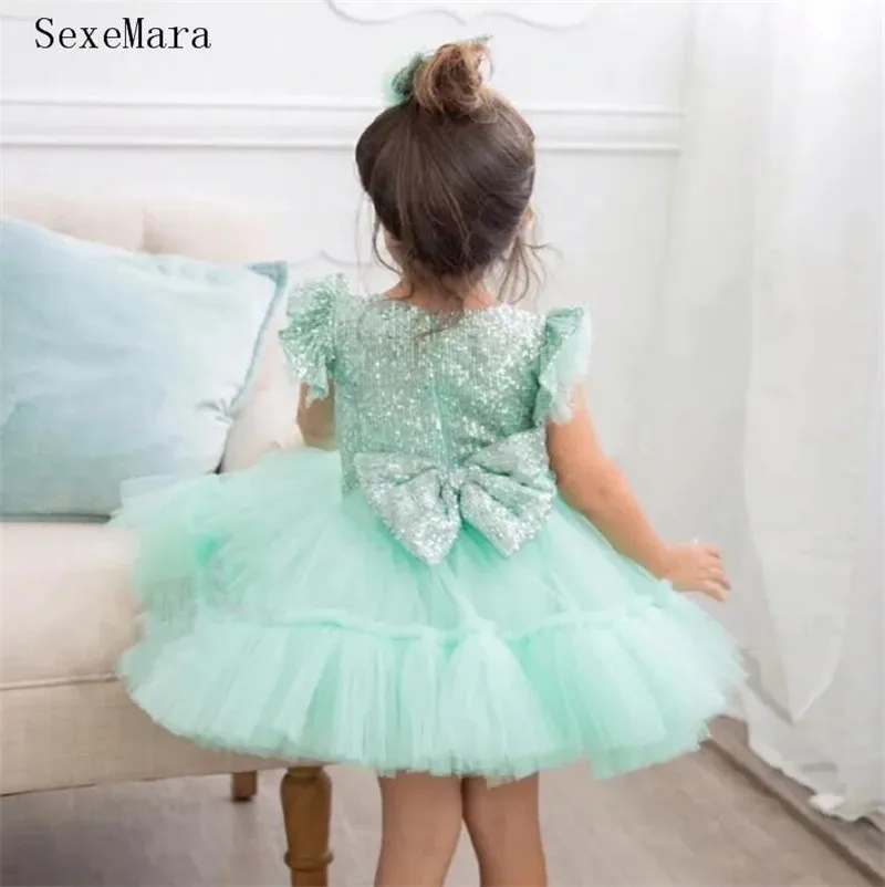 

Mint Puffy Princess Flower Girl Dress Baby Party Gown Birthday Prom Dress Vestido De Comunion