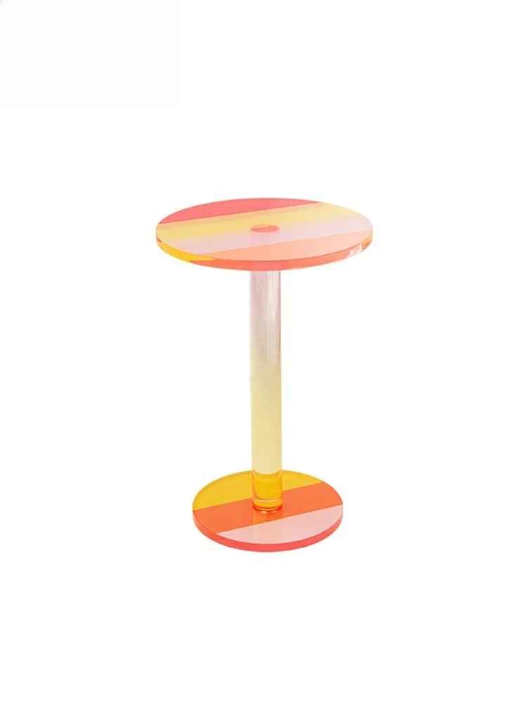 Sofa side table Nordic simple bedside coffee table rainbow colorful transparent acrylic