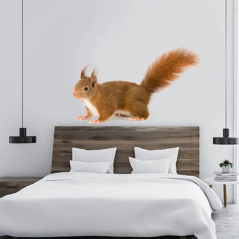 Tri koshki RC083 Animal Squirrel Child Wall Sticker Waterproof Decal Home Decoration Kids Room Door Toile Children Desk