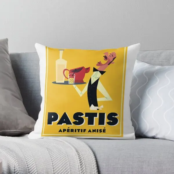 Pastis Poster  Printing Throw Pillow Cover Fashion Throw Comfort Car Hotel Bed Anime Bedroom Square Pillows not include One Side