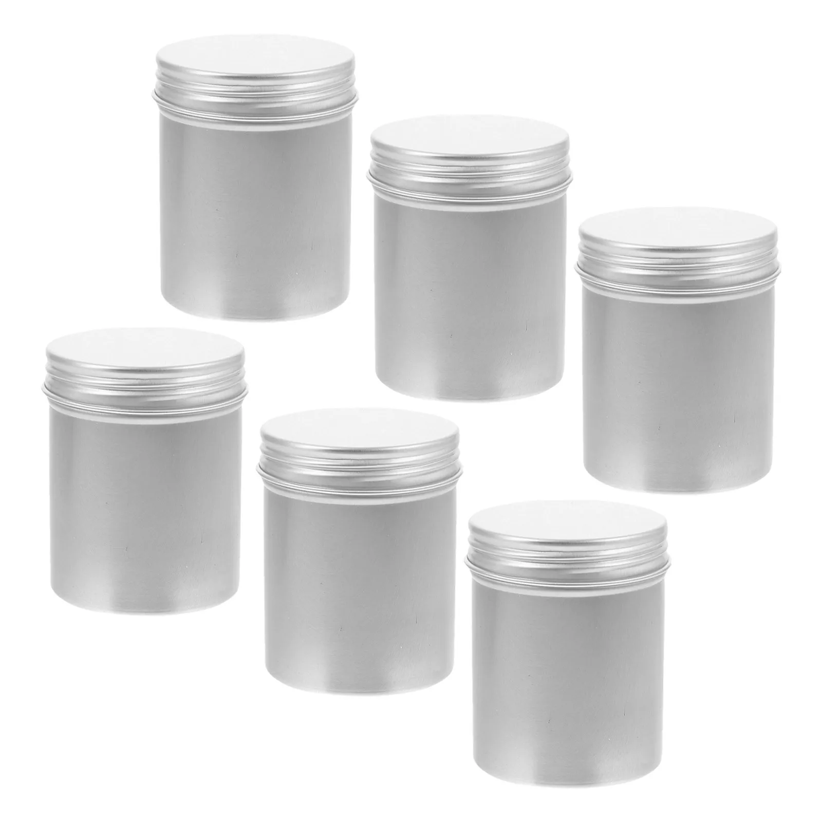 

6pcs 80Ml Small Round Aluminum Jars Refillable Containers For Travel Cosmetics Cream Storage Empty Jar Box Skincare Tools
