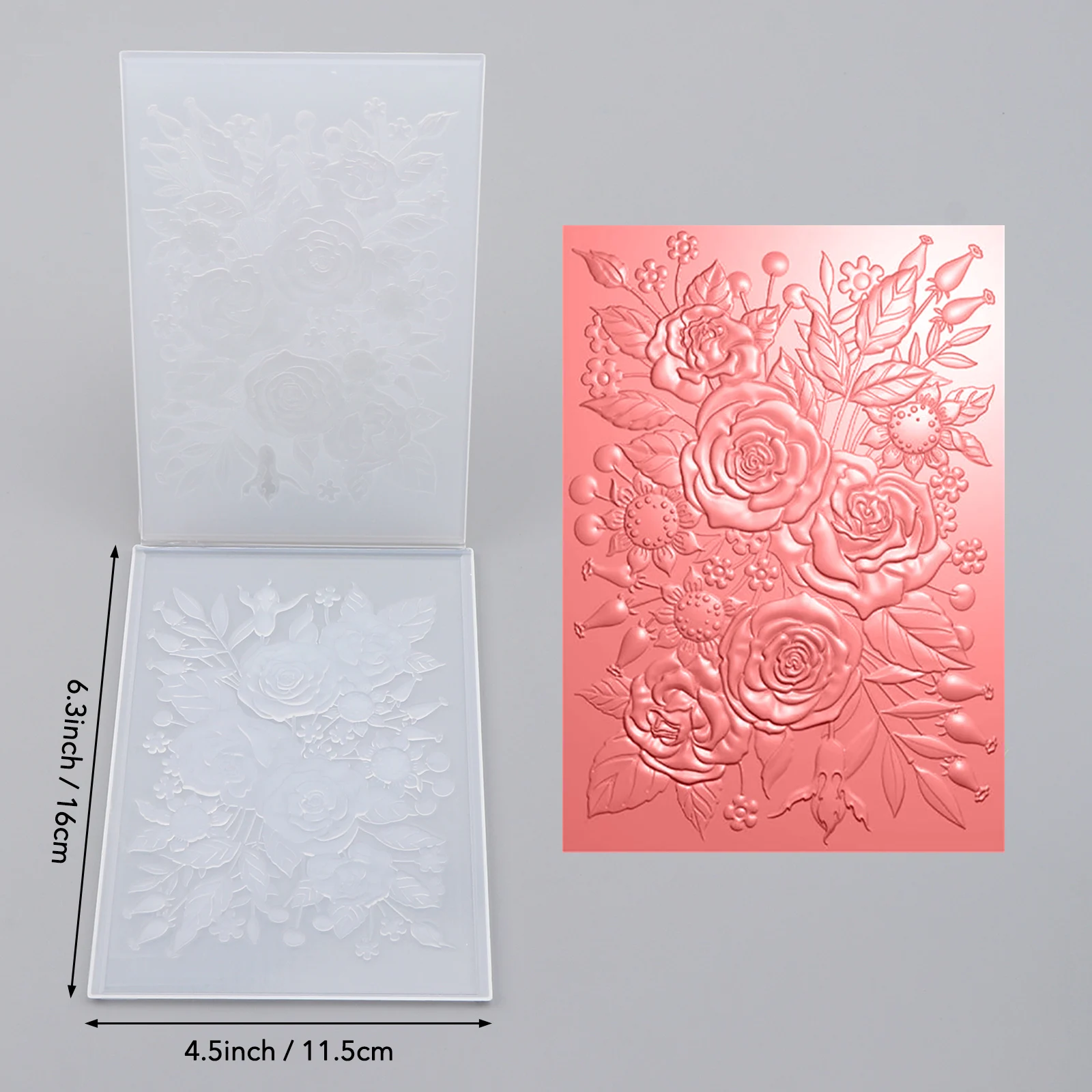 Sunshine Serenade Folk Art Bloom 3D Embossing Folder and Matching Dies for Adding Textured Detail To Paper Crafting Card Making