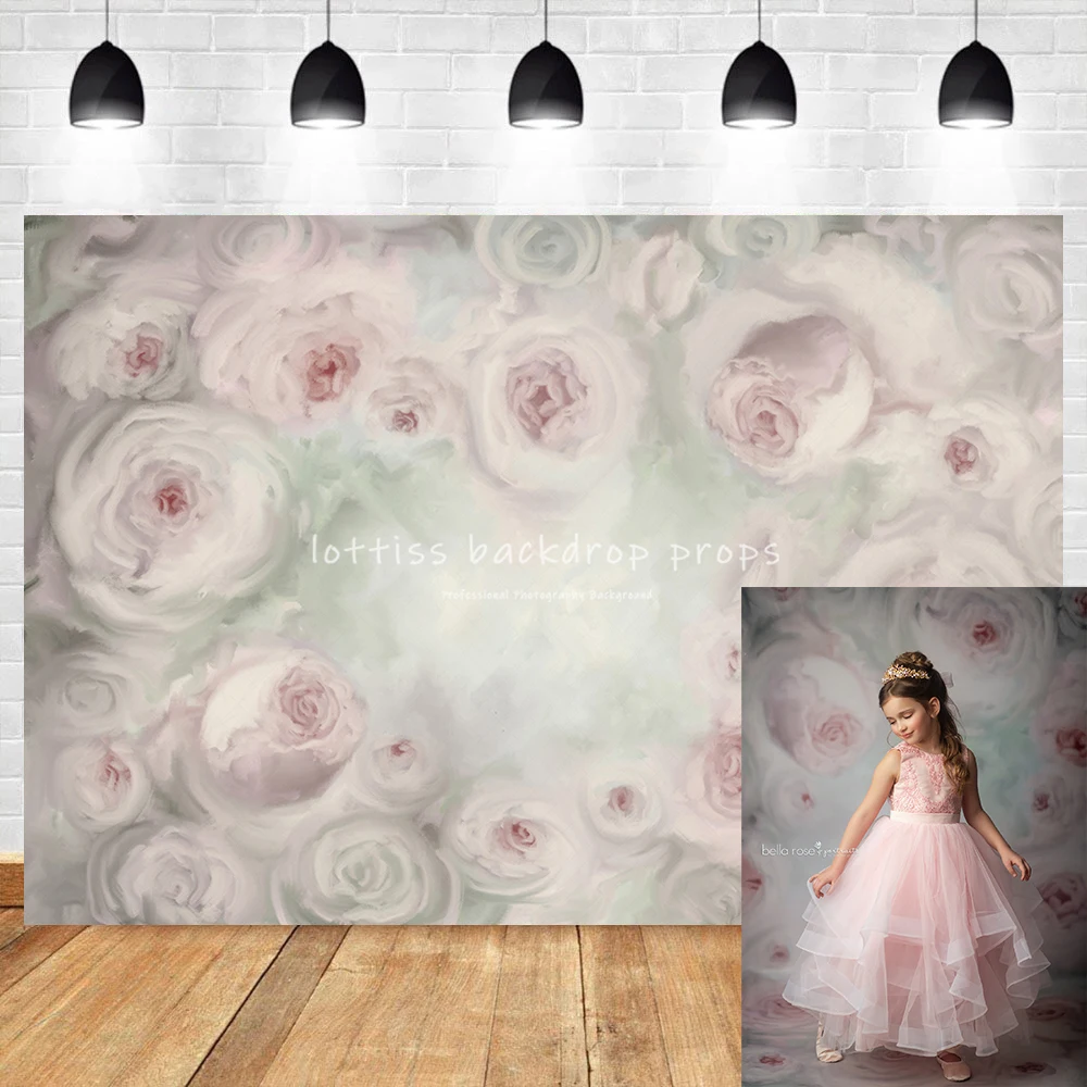 

Vintage Flower Photography Backdrop Newborn Baby Girl Maternity Artistic Portrait Art Hand Painting Background Photostudio