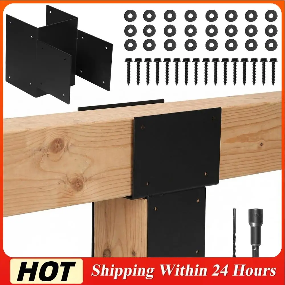 

2 Pack Post Caps Tie Brackets 6x6 (Actual 5.5x5.5in) Joist Hanger Brackets Steel Post Anchor Connector for Gazebo Deck To Beam