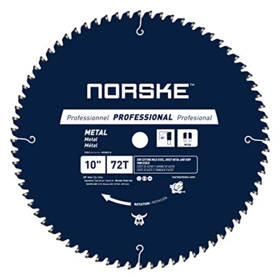 

Tools NCSBP216 10 inch 72T Metal Cutting Saw Blade For Steel Roofing Metal Siding Steel Pipe Steel Studs and More 5/8 inch Bore