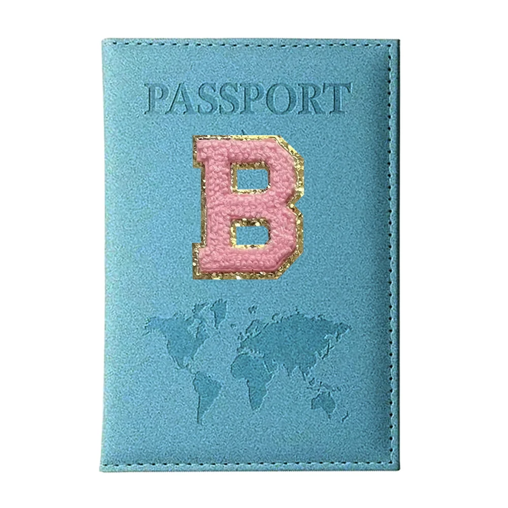 Custodia per passaporti copertine per passaporti viaggi Unisex serie di lettere rosa porta passaporto custodia protettiva per passaporto da viaggio