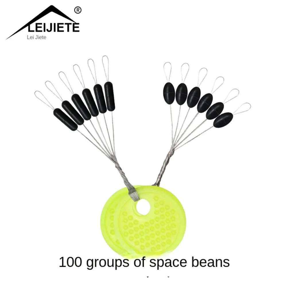 

600pcs(100 Groups) Float Fishing Bobber Stopper Fishing Supply transparent Space Beans Soft Line Tackle Accessories Rubber Bean