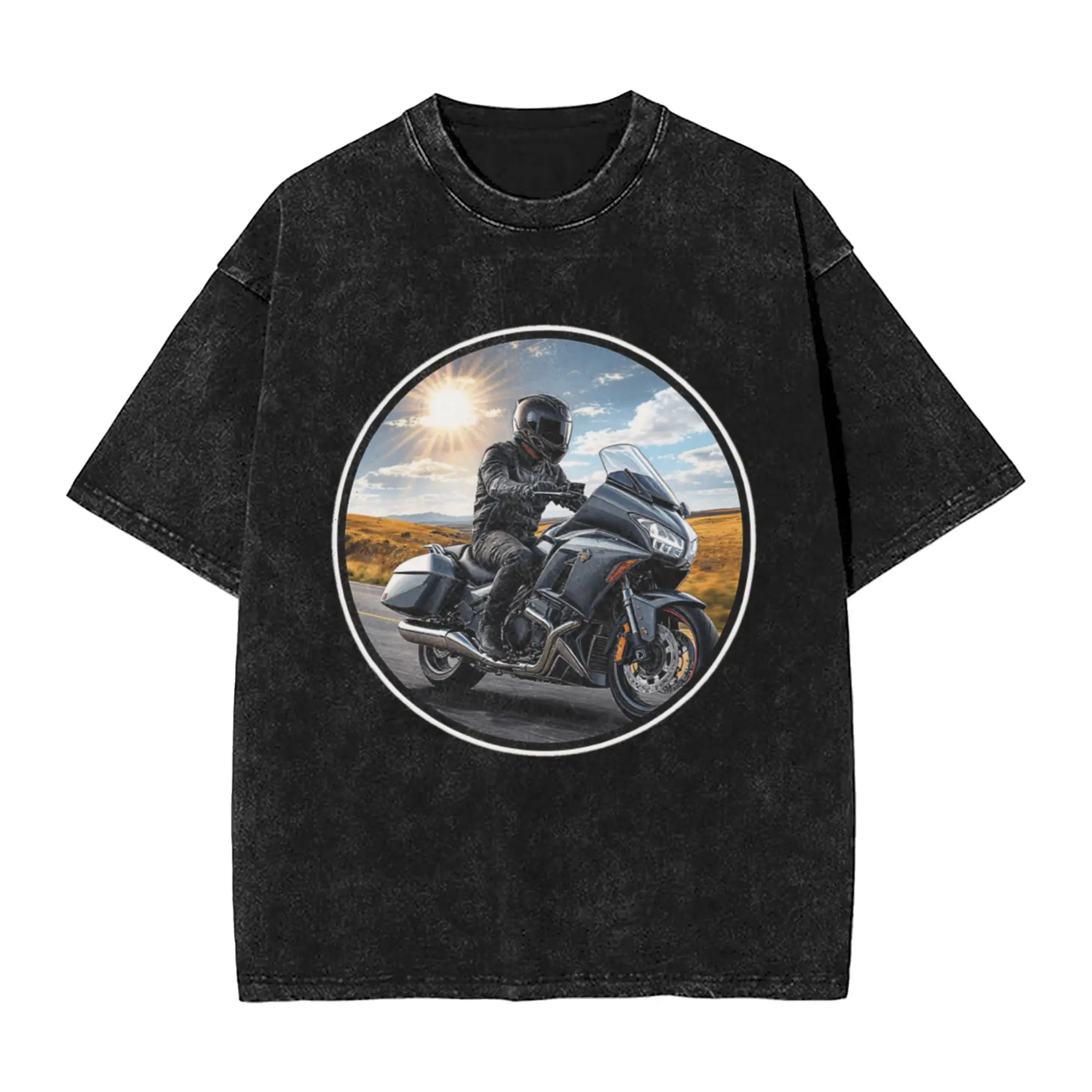 Motorcycling Unique Chic A T-Shirt Oversized Short Sleeve Men's Women's Cotton Tees Tops