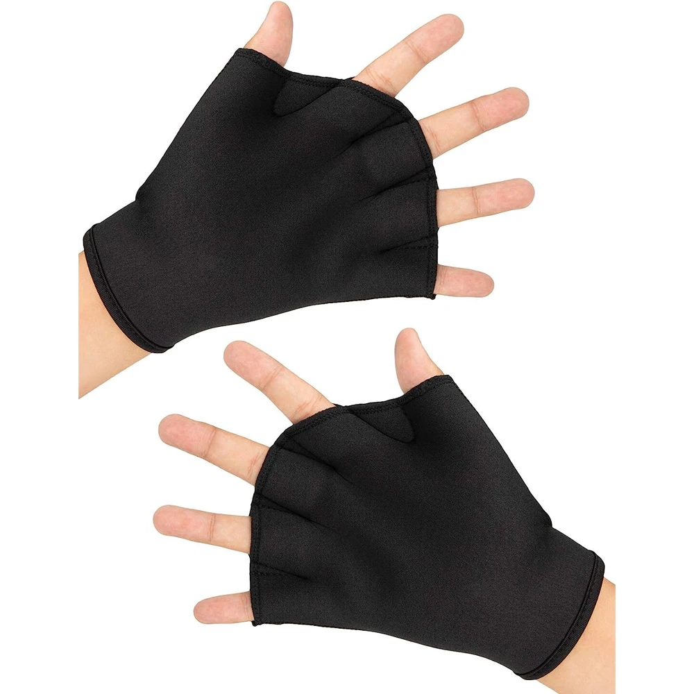 1Pair Swimming Webbed Gloves for Men Women Children, Aquatic Gloves Waterproof for Helping Upper Body Resistance, No Fading