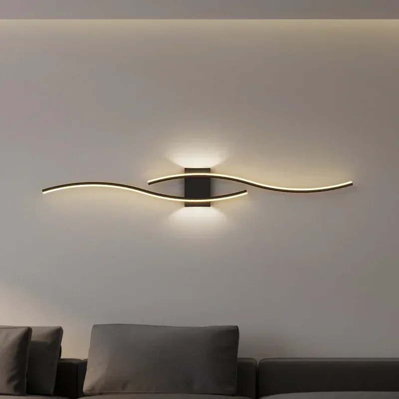 Modern Wall Lamp LED Black White Gold Background Decorative Light For Living Room Bedroom Bedside Indoor Lighting Fixture sconce