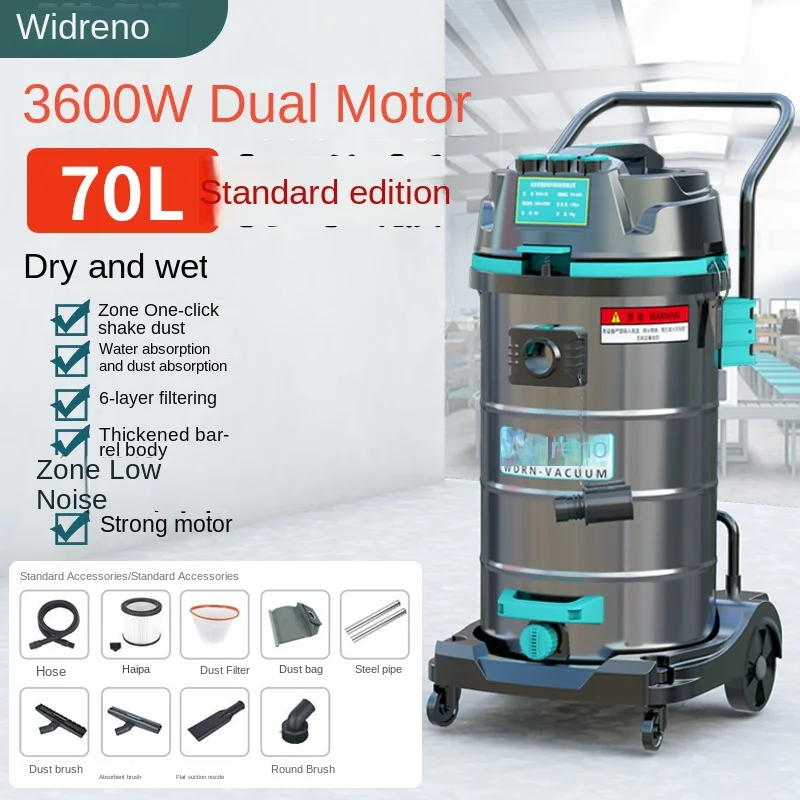 Powerful Large Suction Industrial Vacuum Cleaner Dust Commercial High Power Dust Extractor Collector Wet & Dry Vacuum Cleaner