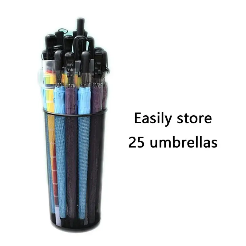 652F Modern Hollow Out Metal Umbrella Holder For Indoor Use Durable Steel Construction Nonslip Base Holds 15 Umbrellas