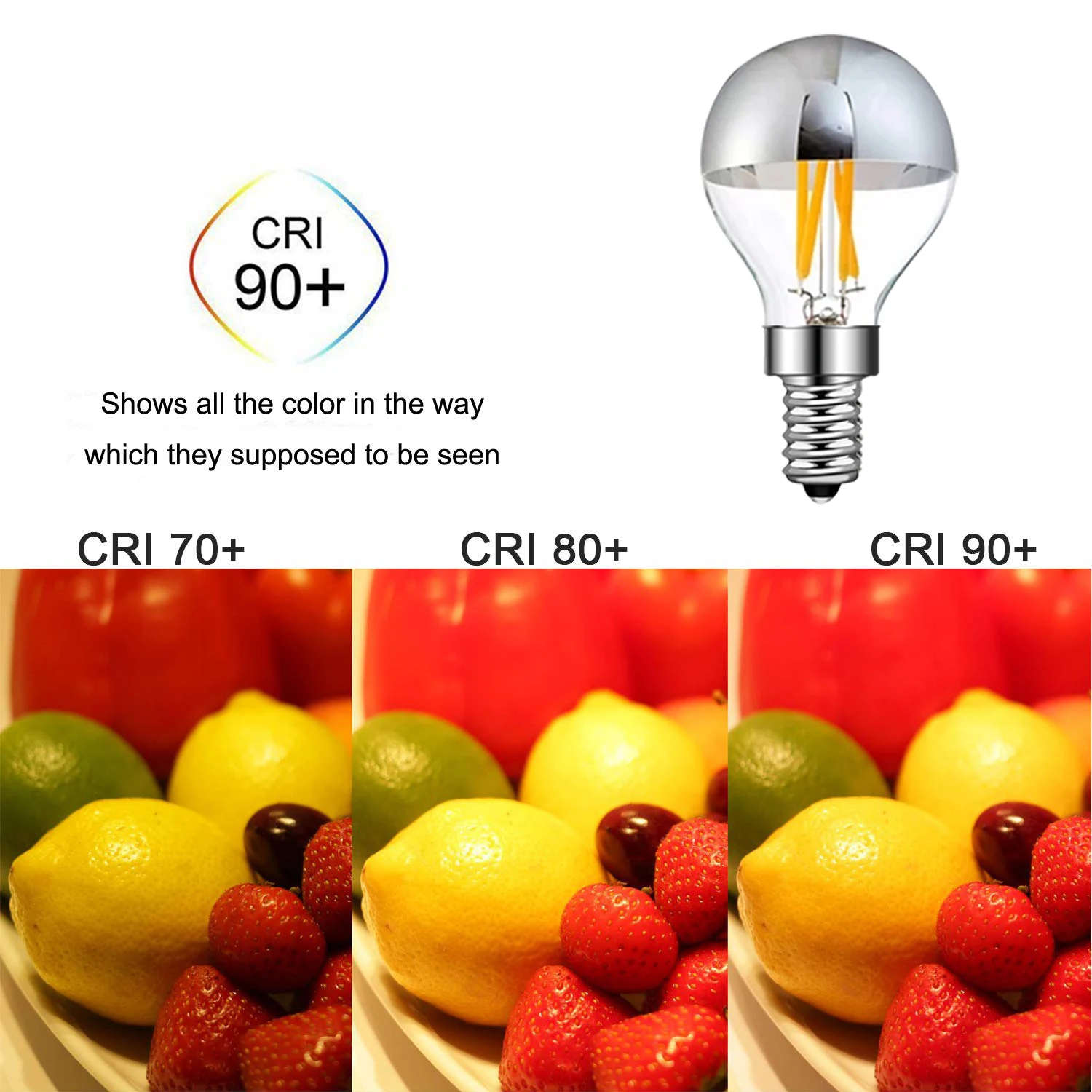 6pcs Retro Edison Bulbs Mirror Bulb G45 E12 E14 E26 E27 Top Silver bowl Dripped Filaments Led Bulb Decorative Lighting For Home