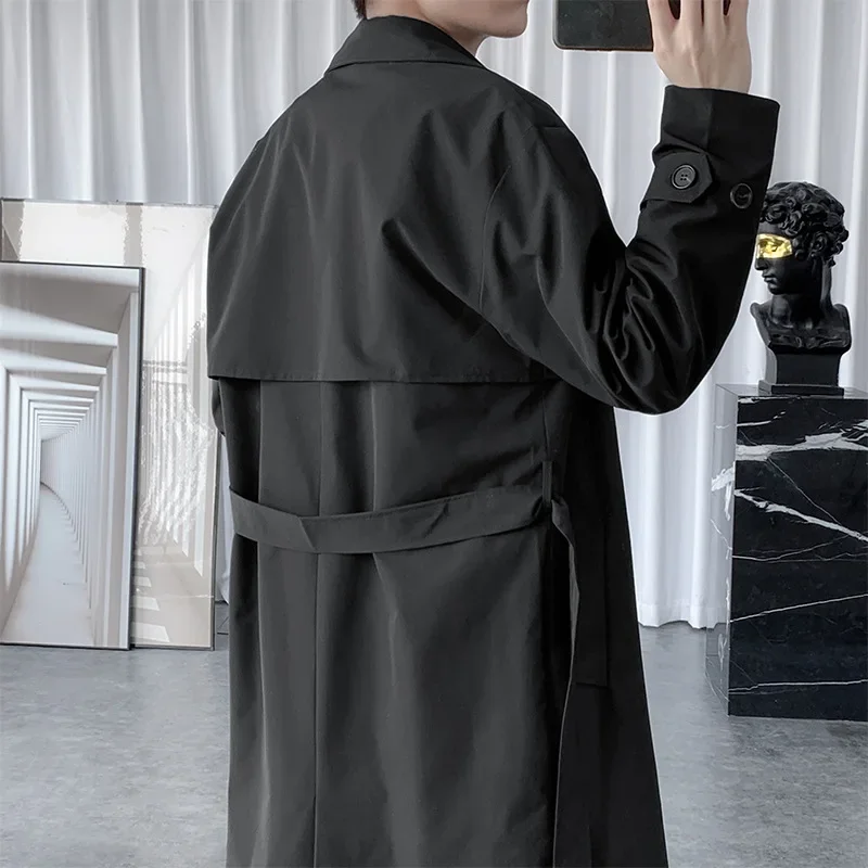 أزياء العلامة التجارية رجال الأعمال سترة واقية سترات طويلة الكورية نمط الربيع خندق معطف الذكور الشارع الشهير سترة واقية خندق معطف