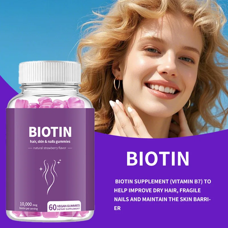 

Biotin gummies maintain healthy hair, skin, and nails by supplementing nutrients and improving metabolism