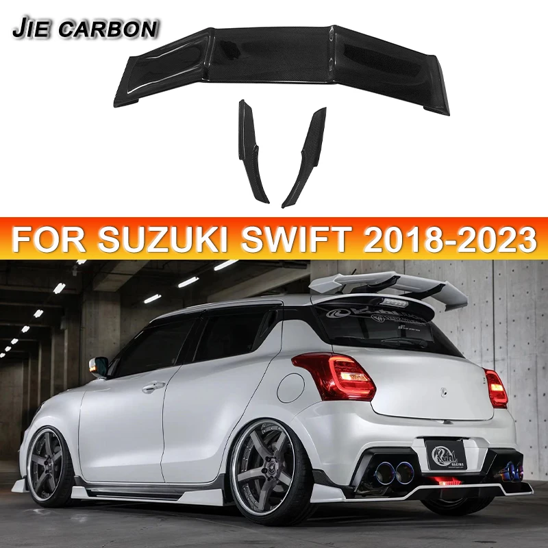 Carbon fiber exterior fittings for the Suzuki Swift Sports ZC33S rear trunk splitter Spoiler diffuser tail fin