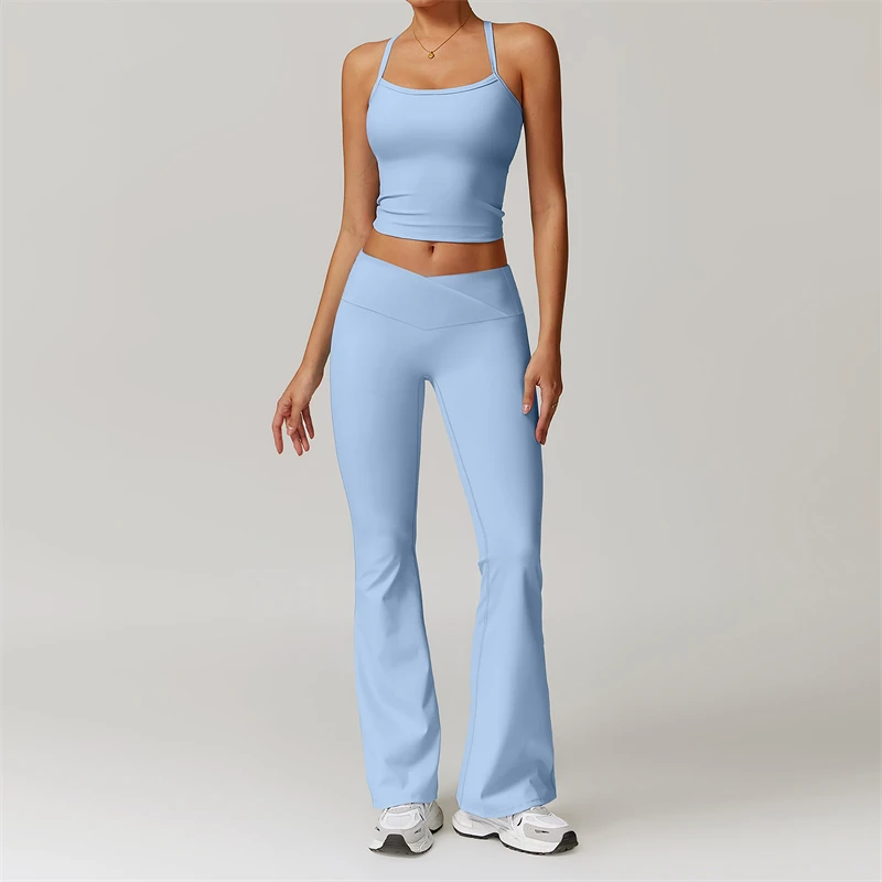 2 قطعة ملابس اليوغا المرأة رياضية ملابس رياضية بيلاتيس اللياقة البدنية البدلة الصالة الرياضية تجريب مجموعات رفع الرياضة الصدرية طماق البدلة