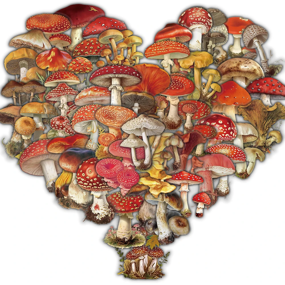 

50 шт., ретро наклейка в виде гриба, эстетическое украшение в стиле Харадзюку, мотоцикл, скрапбукинг, стационарные принадлежности для гитары, водонепроницаемая наклейка