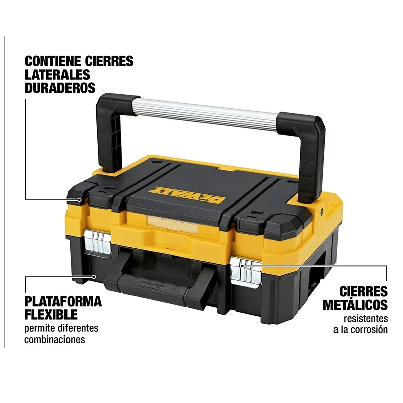 DEWALT DWST83344 IP54TSTAK Tool Storage Box Long Handle Multifunctional Storage Organizer Top Shallow Portable Plastic Tool Case