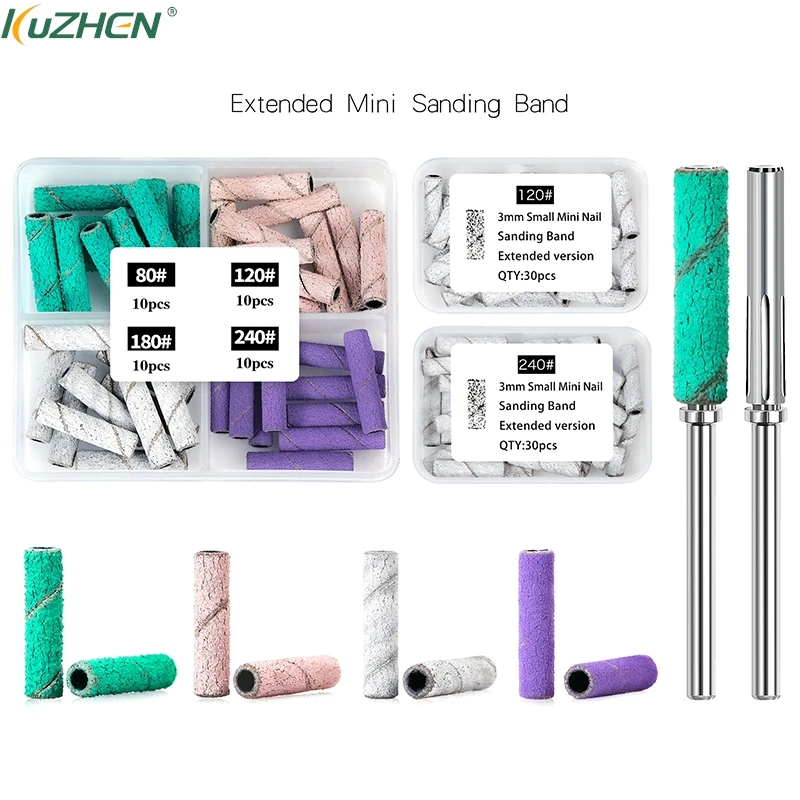 80 120 180 240 Grit Cutter Zebra Schuurbanden Nagel Boren Voetverzorging Polijsten Manicure Gel Polish Remover Vervanging