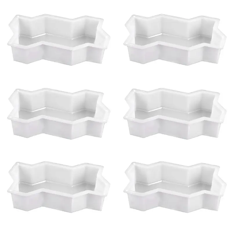 A96K-6X Three Waveform Garden Path Plastic Concrete Paving Brick Mold Diy Walkway Cement Brick Mold
