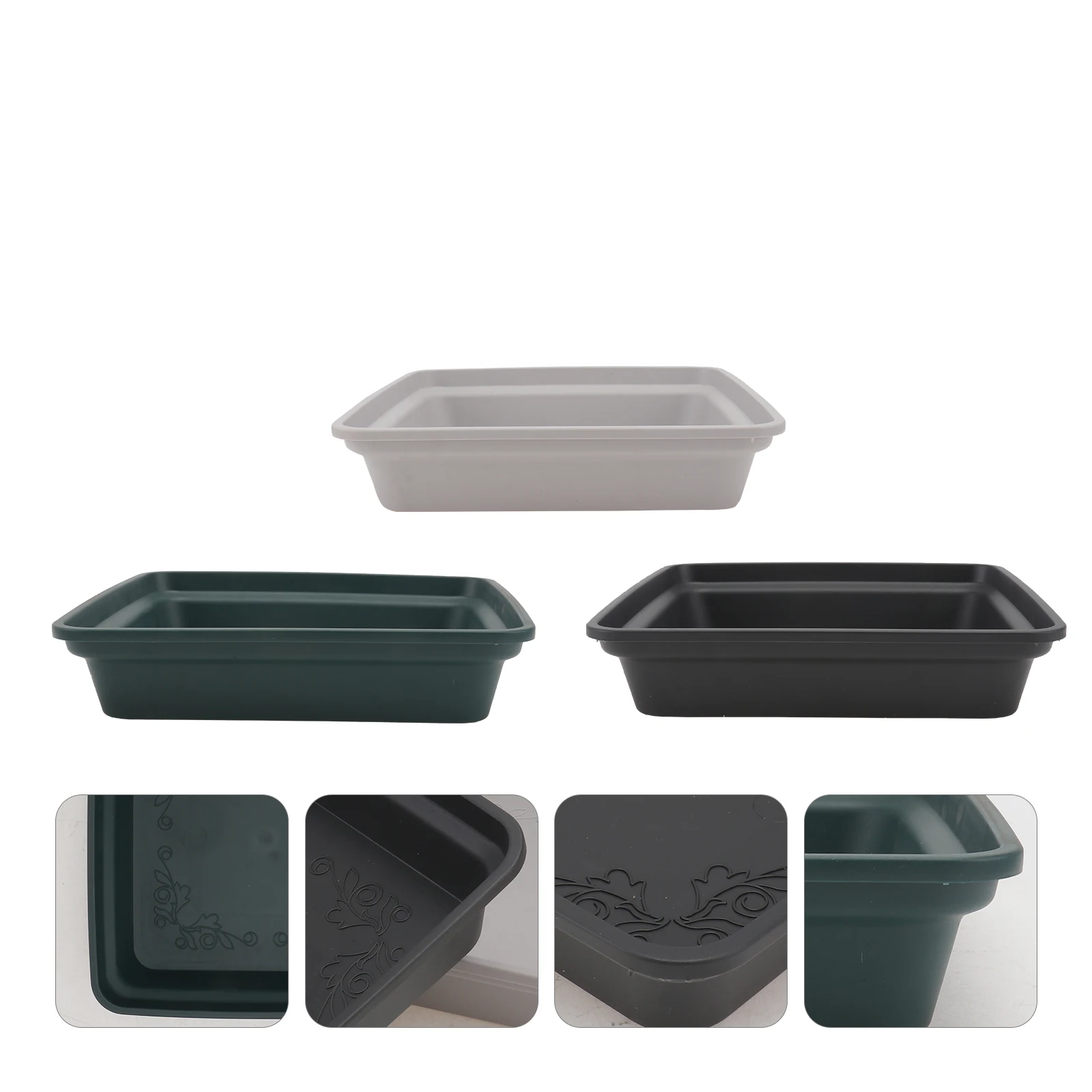 

6pcs Flower Pot Square Plastic Succulent Plant Base Tray For Balcony Garden Water Resistant Reusable Potted Trays Gardening