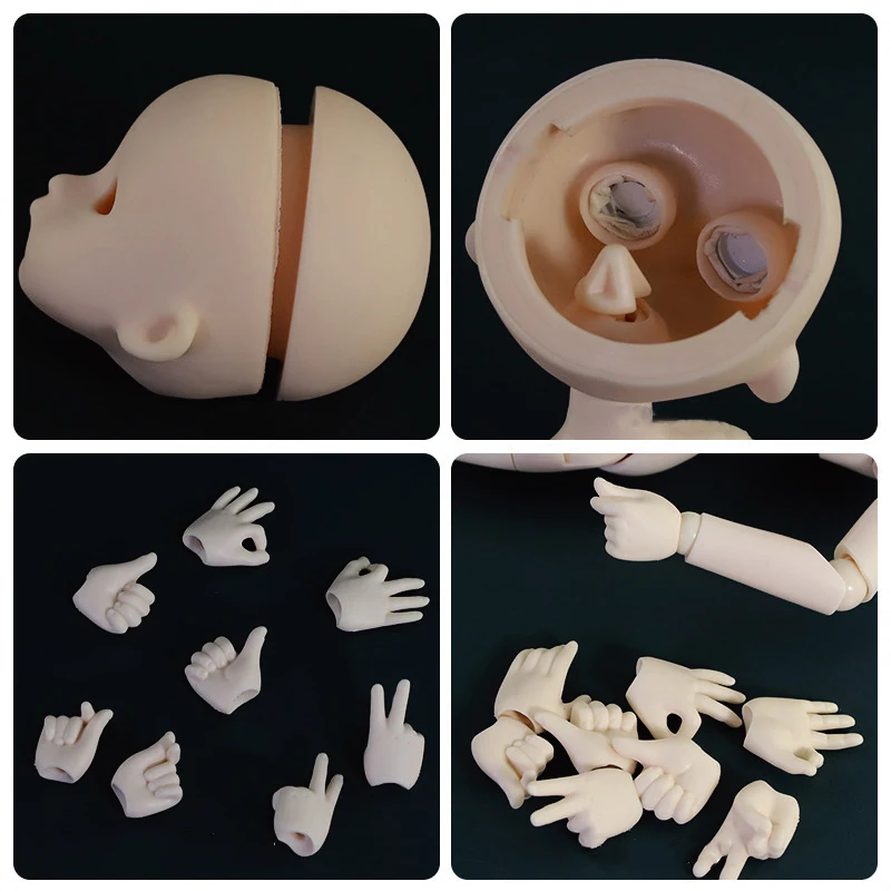 28cm White / Pink Skin 1/6 Bjd Doll Mechanical Joint Body Makeup Doll Head Kids Girls Doll Toy Gift