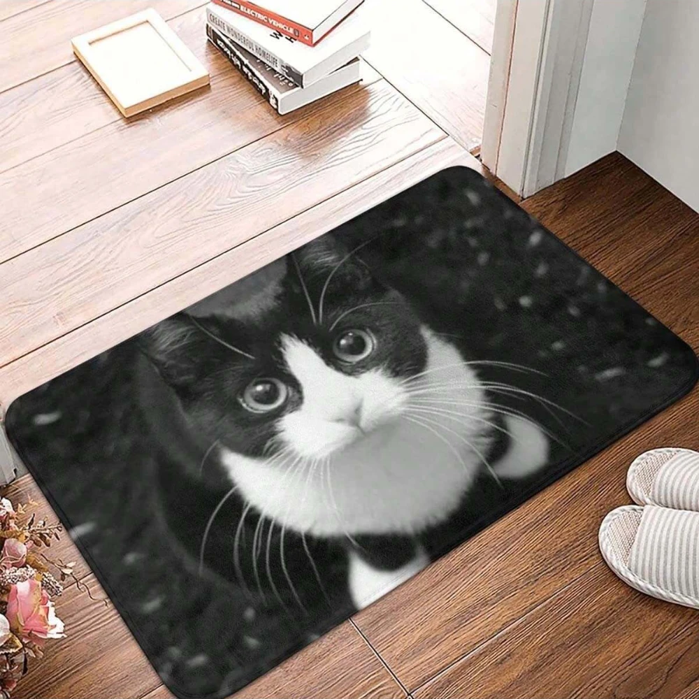 1pcs Cute Cat Pattern Home Living Room Kitchen Bathroom Non-slip Floor Mat Suitable for Shower Room Bedroom Entrance Mat