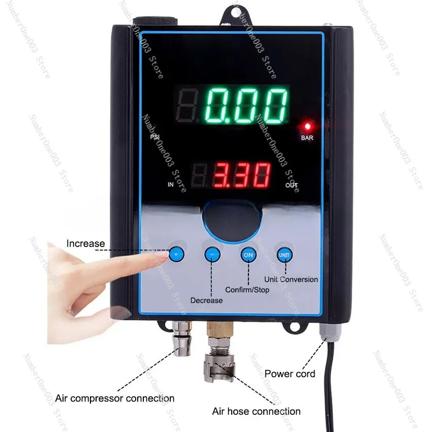 Wall-mounted Digital Tyre Pressure Gauge Automatic Tyre Infaltor Inflation Gun Air Gauge Automatic Tire Shop Inflation Gun