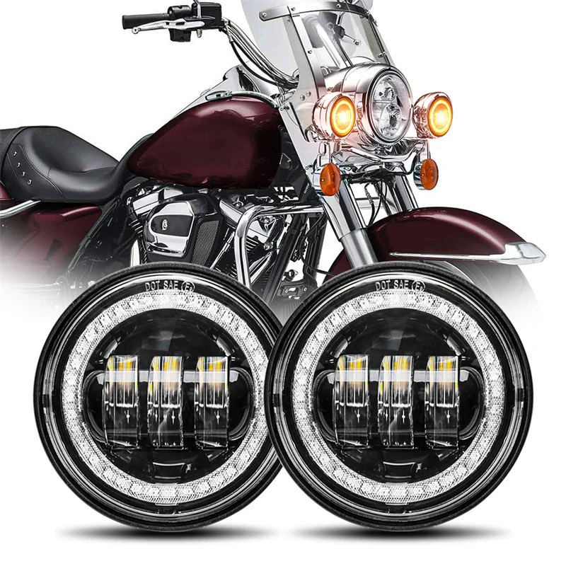 

Motorcycle 4.5" LED Auxiliary Fog Passing Lights 4.5 inch Round Spot Fog Lamp For Harley Davison Electra Glide Touring