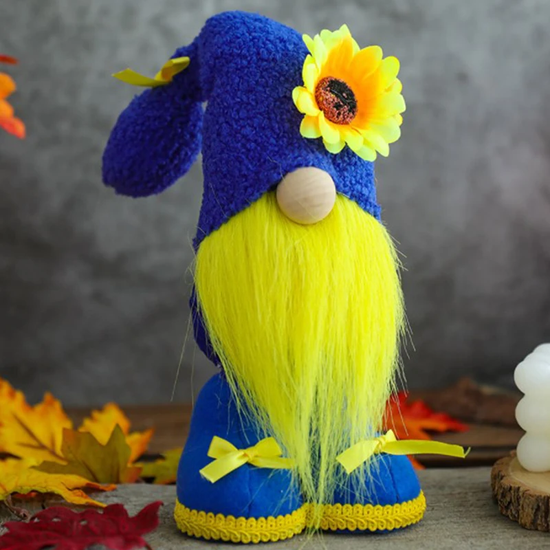 Sunflower Gnome Peace GNOME Blue and Yellow GNOME Ukraine Flag Spring Gnomes Decorations for Home Decoration Ornaments