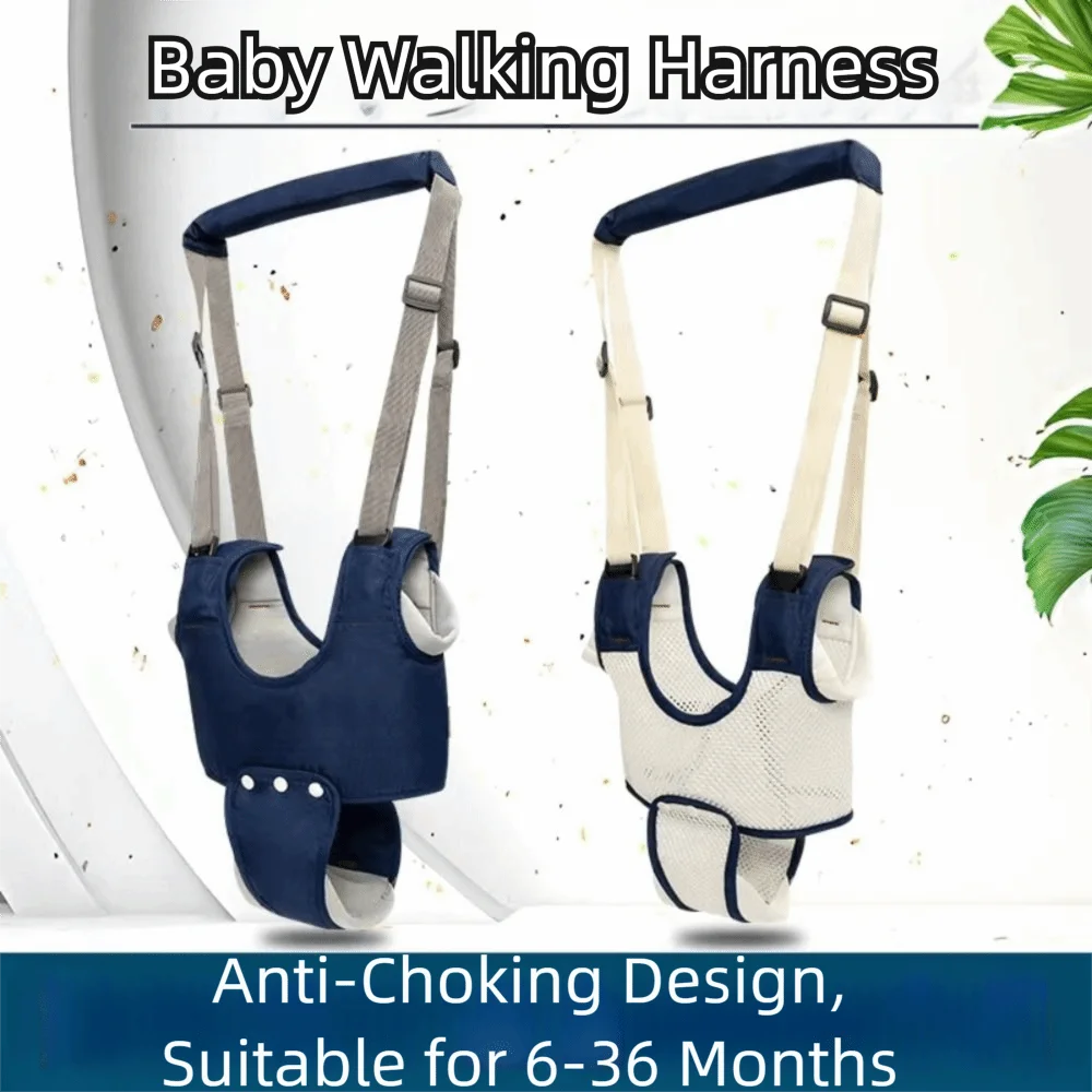 Breathable Design Baby Walking Harness Handheld Handle Adjustable Strap Kids Safety Reins Anti-Fall Removable Crotch