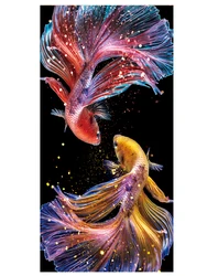 Koi Cross Stitch DIY Embroidery Kit 11CT 9CT Living Room Vertical Decorative Painting New Popular Printed Needlework Pack Set