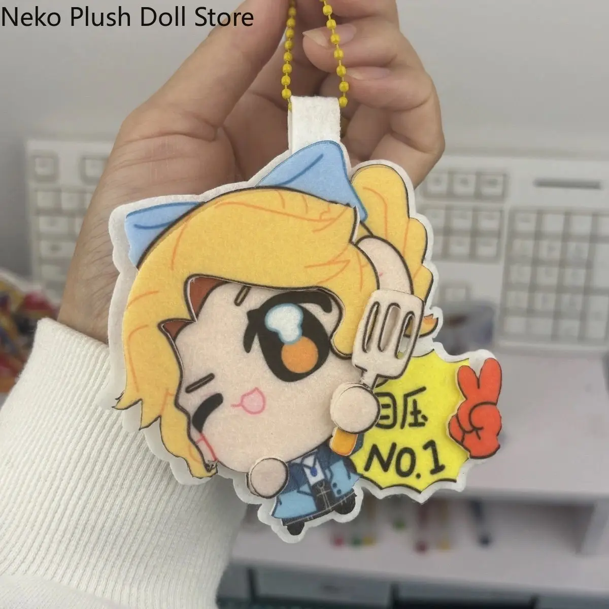 Identidade v jornalista alice deoss cosplay dos desenhos animados bonito q-versão tecido não tecido chaveiro saco pingente adornar acessórios