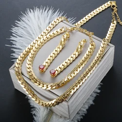 Women's Bracelet Necklace Earrings Stainless Steel Cuban Link Sanke Chain  Silver Color Fashion Wholesale Jewelry