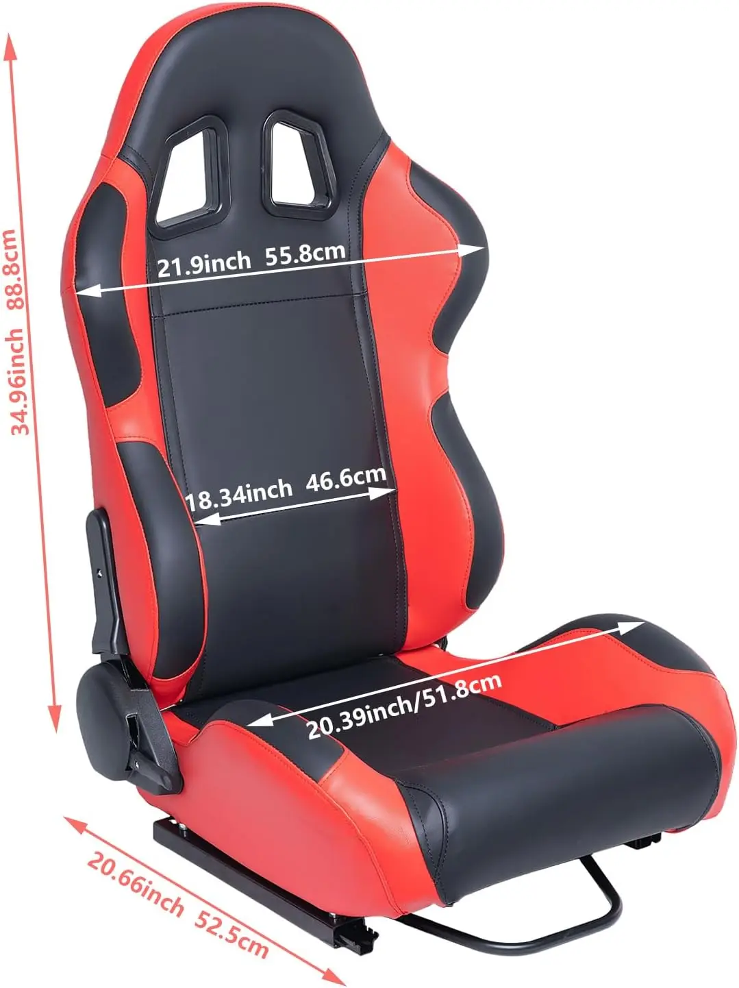 1001 Red Universal Vehicle Slider Simulator Gaming Station Adjustable Sim Bucket Racing Seats
