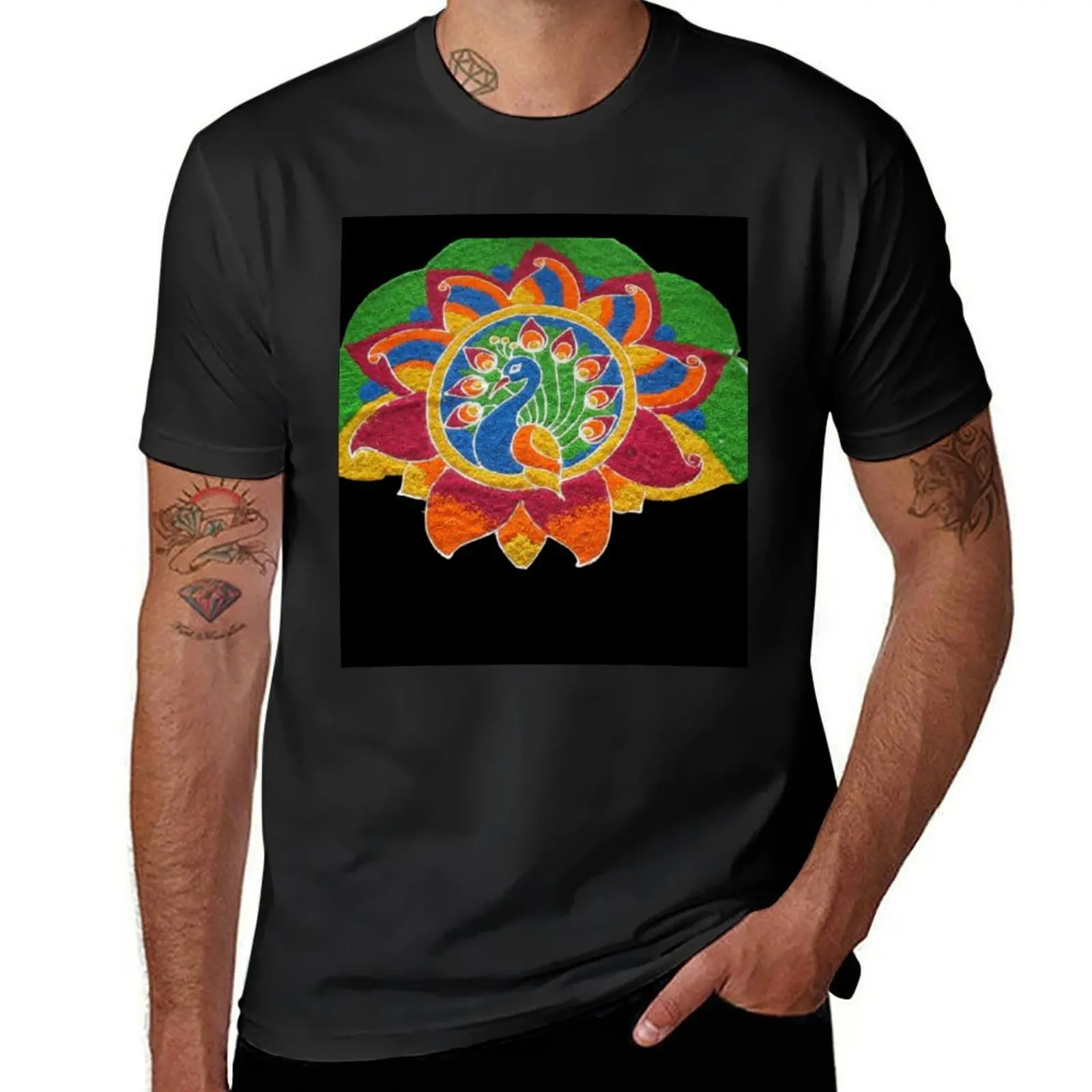 rangoli patterns design collections T-shirt summer clothes plus size tops graphics men t shirts