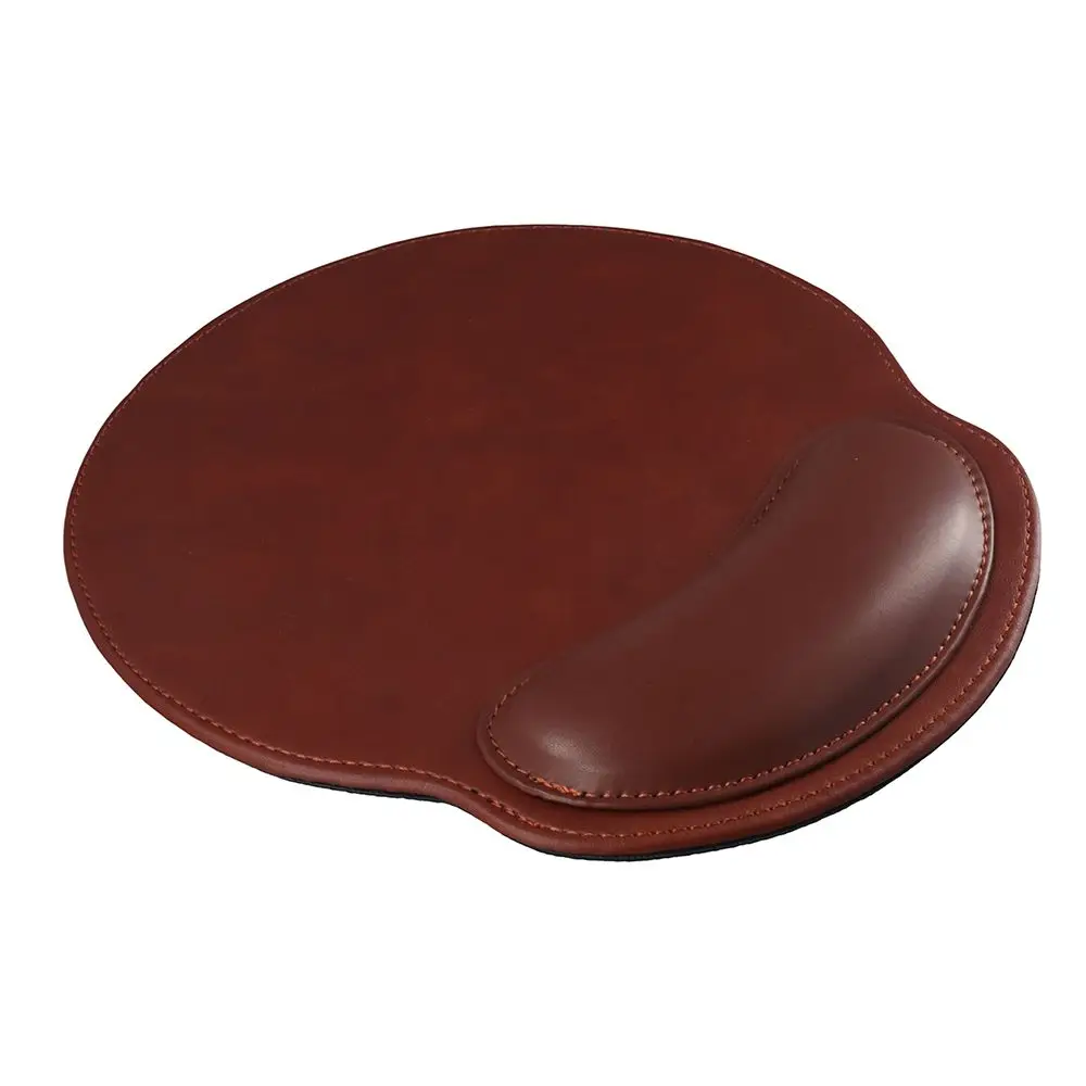 لوحة ماوس من جلد البولي يوريثان مقاومة للماء، مريحة لدعم المعصم، قاعدة غير قابلة للانزلاق، الكتابة وتخفيف الآلام #4