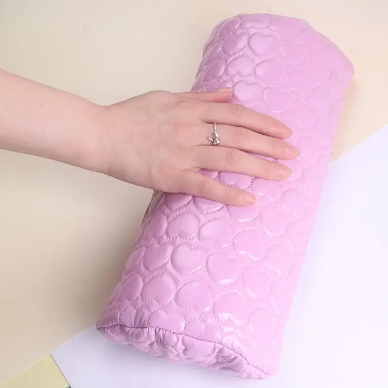 1Pc Manicure Hand Pillow Cushion And Pillow Square Heart Leather Hand Pillow Nail Salon Nail Tools