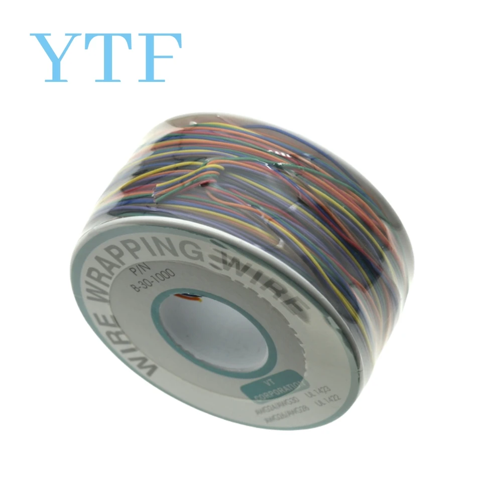 سلك لف نحاسي مطلي بالقصدير 200 متر 0.2 مم، 30AWG سلك معزول 8 ألوان لنماذج PCB Jumper Prototyping