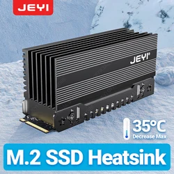 JEYI M.2 2280 SSD HeatSink Cooler, Heavy Duty Aluminum Convective Heat Sink, Passive Heat Sinks with Fins, (35℃ Decrease Max)