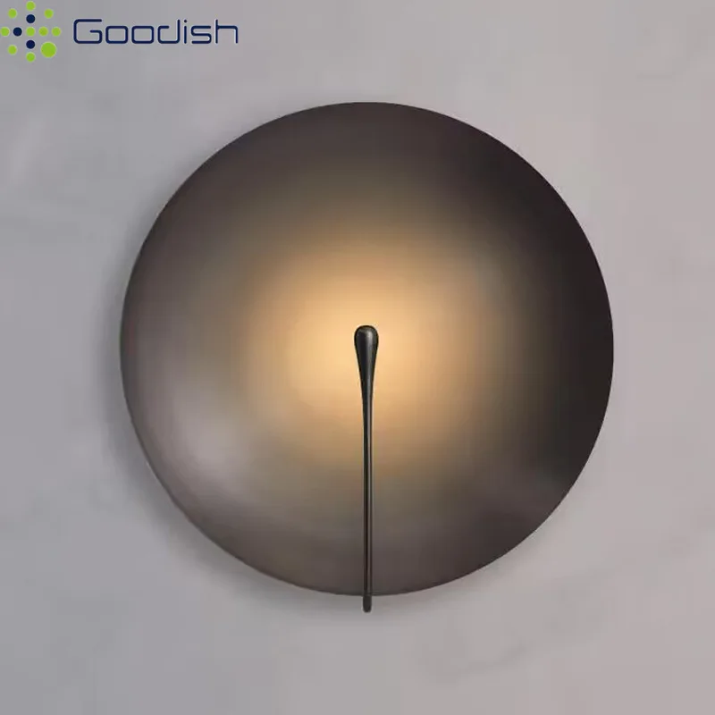 Industrial Vintage Cosmic Round Disc Painted LED Wall Lamps Art Creative Indoor Light for Living Room Home Decoration Chandelier