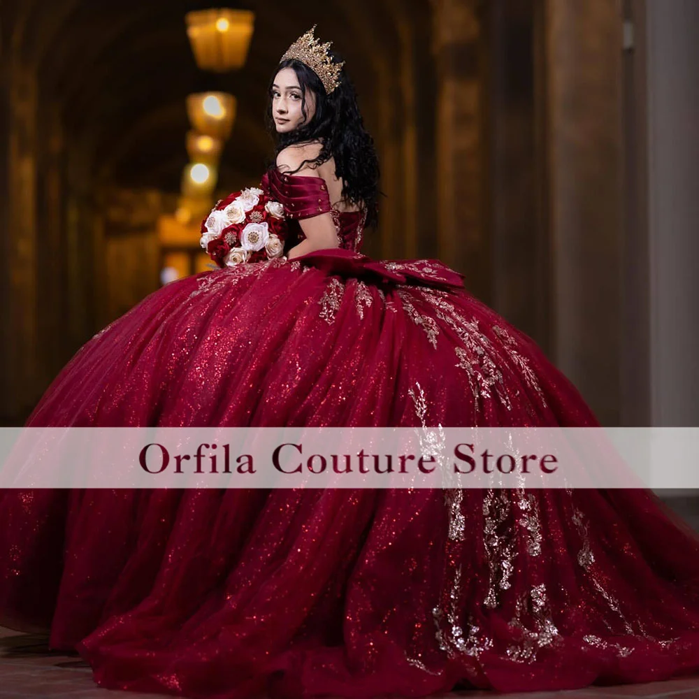 فساتين Quinceanera باللون العنابي 2026 بدون أكتاف مزينة بالدانتيل فستان عيد ميلاد الأميرة الأفريقية Vestido De 15 Anos مخصص