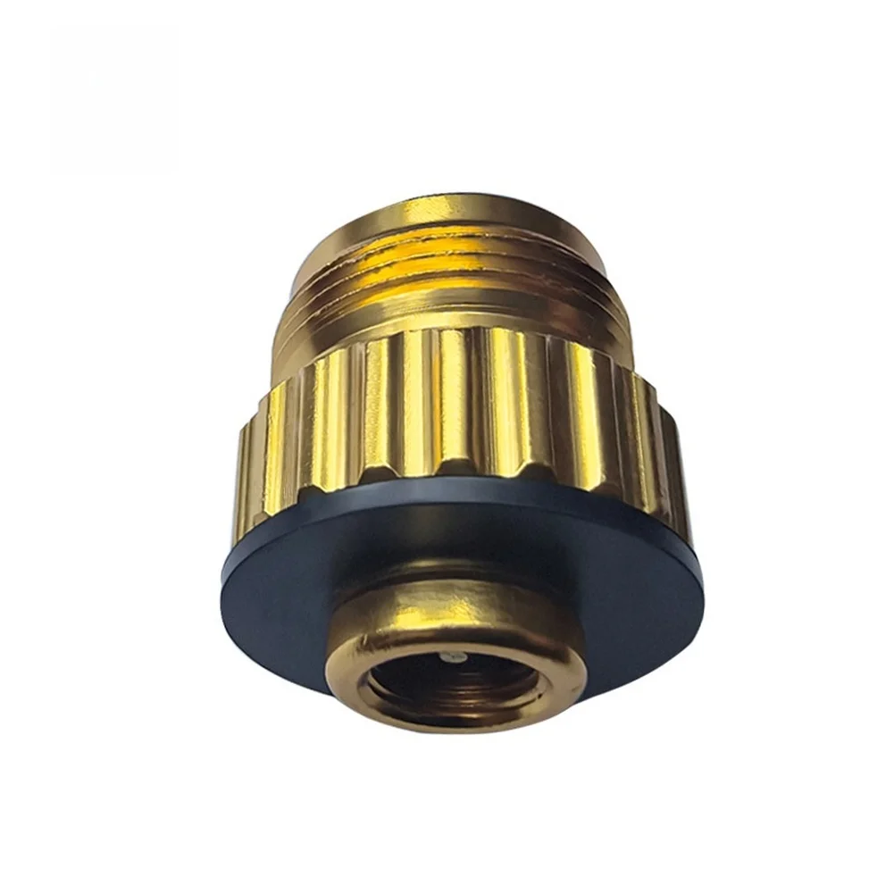 High Altitude Camping Gas Adapter Made of Aluminum and Plastic Compact 3cm x 3cm x 2.8cm Yellow Functional Design