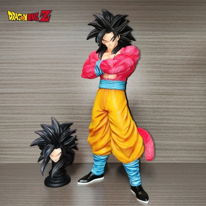 Son Goku Figuur Dragon Ball Z Dubbele Hoofden Super Saiyan Ssj4 Pvc Model Standbeeld Pop Collectie Decoratie Ornament Speelgoed Gift