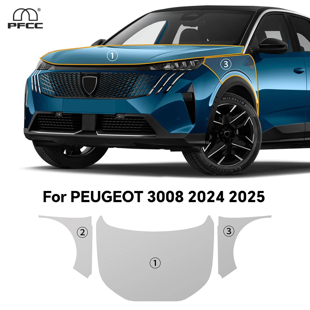 

For PEUGEOT 3008 2024 2025 TPU Anti-scratch Paint Protection Film Car Body Front Hood Clear Bra Pre-cut PPF Invisible Resistant
