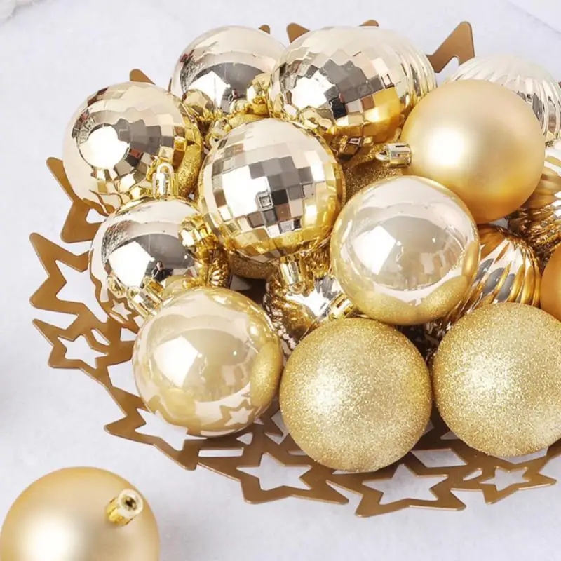 36pc 2025 Christmas Balls Christmas Tree Ornaments Ball Xmas Hanging Tree Pendants Home Party Christmas Tree Decor New Year Gift