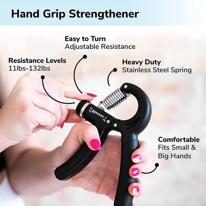 6 Pcs Forearm Hand Grip Strengthener Set Finger Wrist Strengthening Training Adjustable Resistance Strength Training Equipment