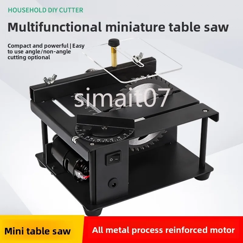 12-24V 200W Mini Desktop Table Saw - Adjustable Speed & Angle Cutter for Wood, Plastic & Acrylic