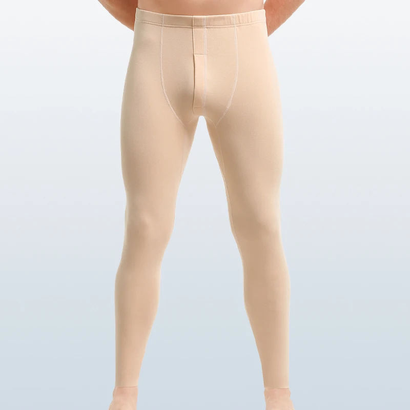 Men's thermal underwear with fleece and thickened cotton and woolen pants, worn inside as slimming leggings for autumn and winte